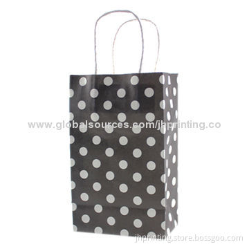 White Dot Kraft Paper Gift Bag, Made of 120gsm White Kraft Paper, OEM Orders are Welcome